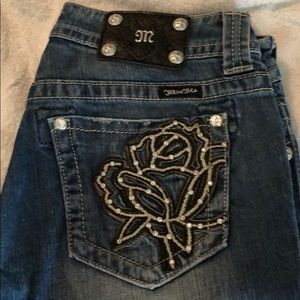 Miss Me Jeans Crystal Rose Pocket Bootcut Jeans Size 29